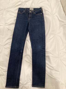 Acne Studios Skin 5 Raw Reform Skinny Jeans Dark Wash Size 24/32